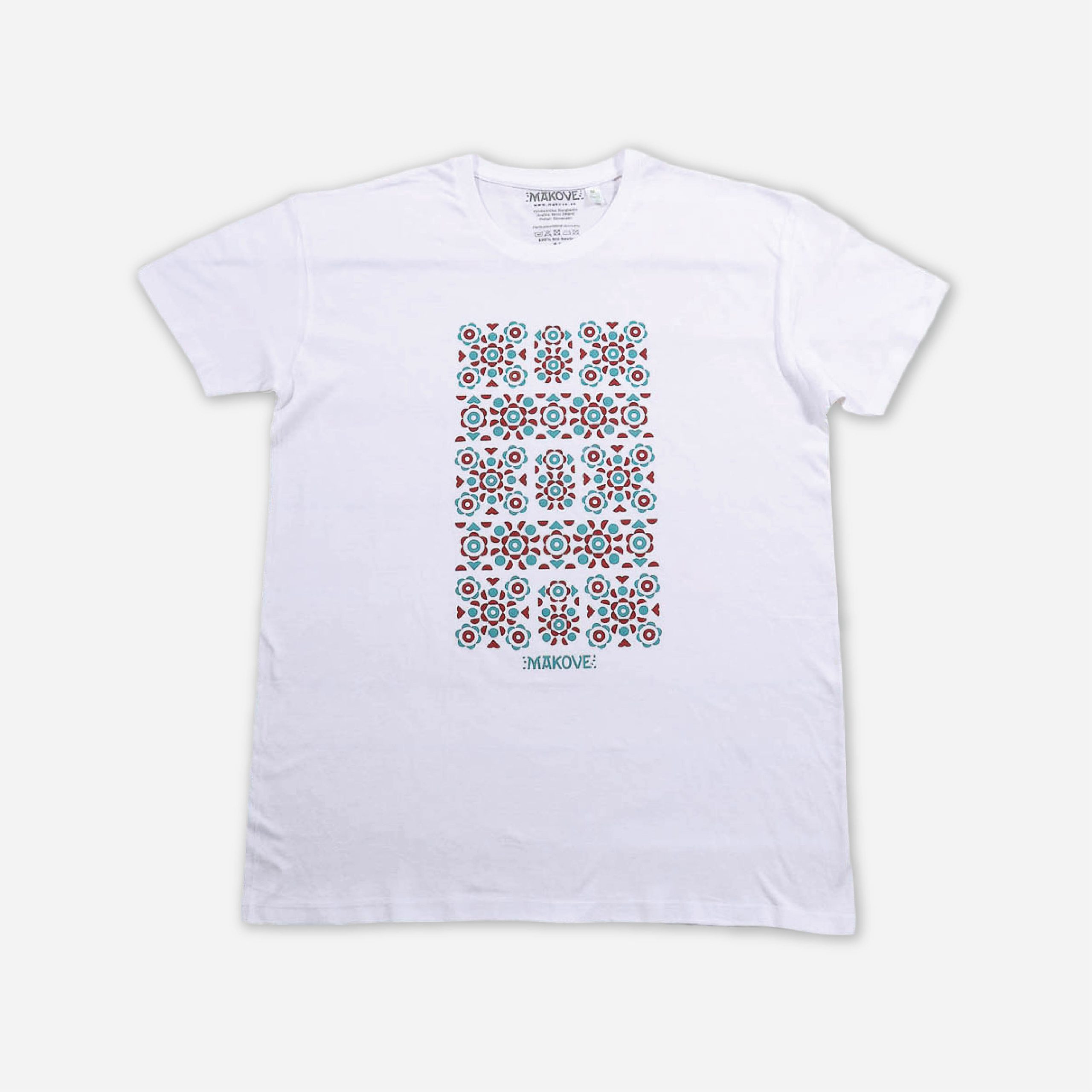 panske biele tricko s kratkym rukavom s ludovym vzorom podpolanie