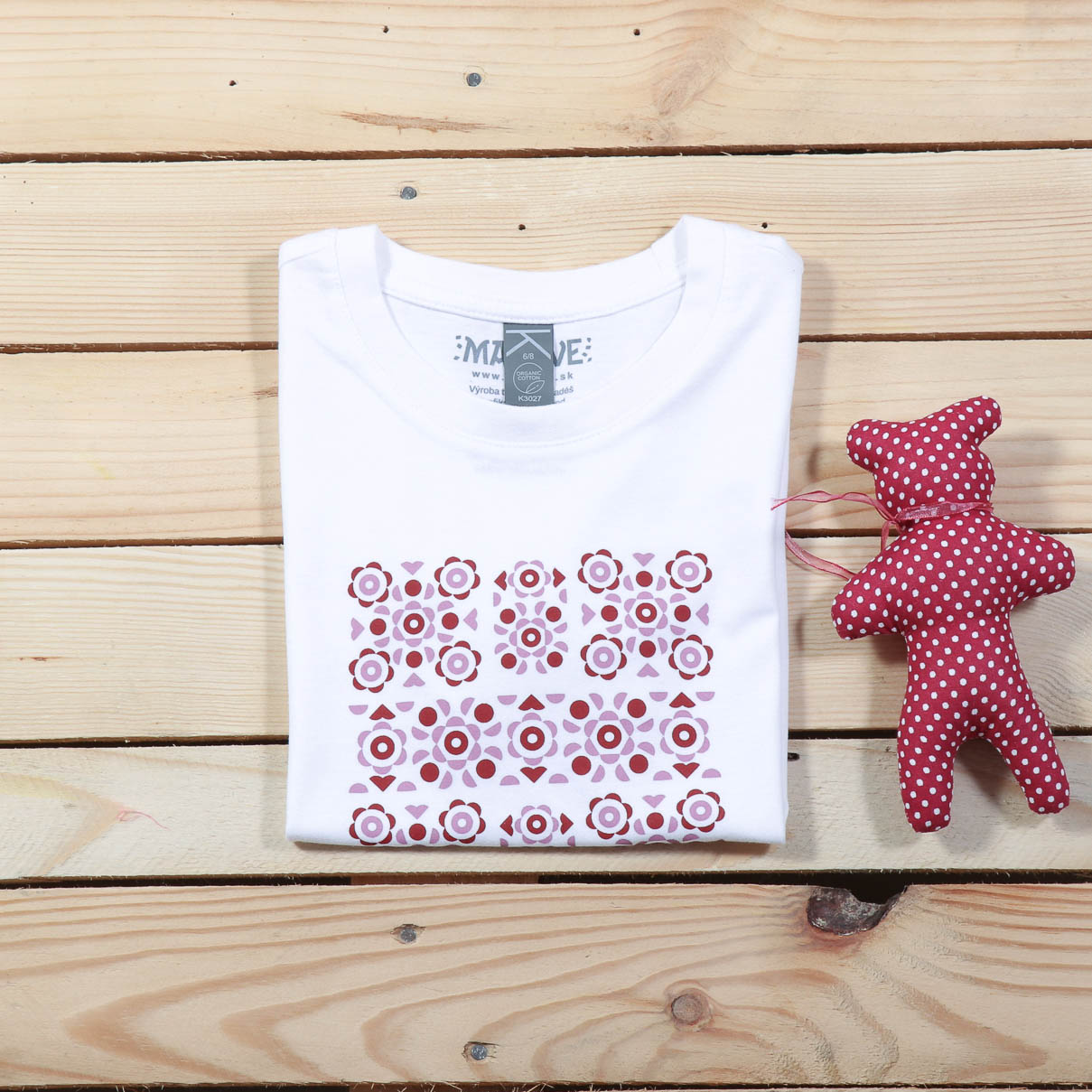 detske bavlnene tricko biele s ludovym vzorom podpolanie detske bavlnene tricko biele s ludovym vzorom podpolanie