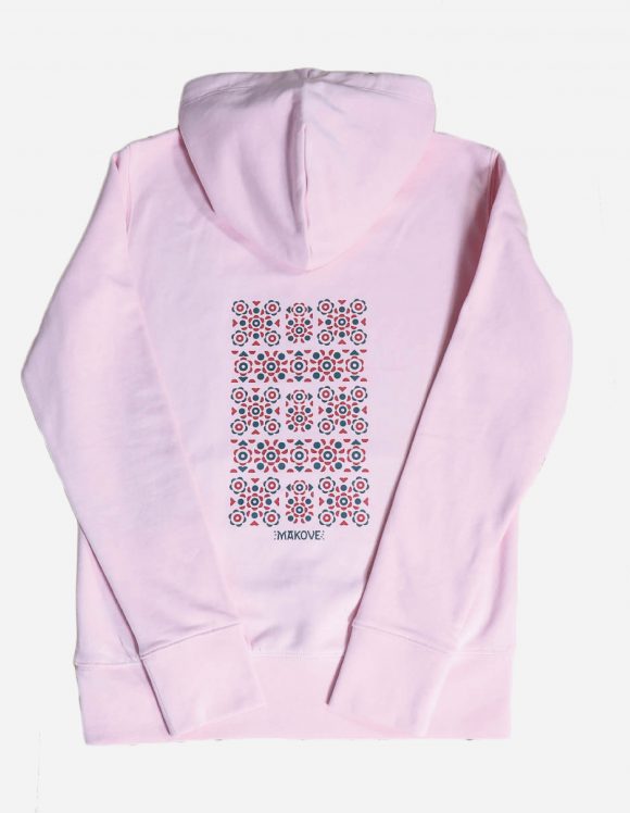 dámska ružová mikina s ľudovým vzorom