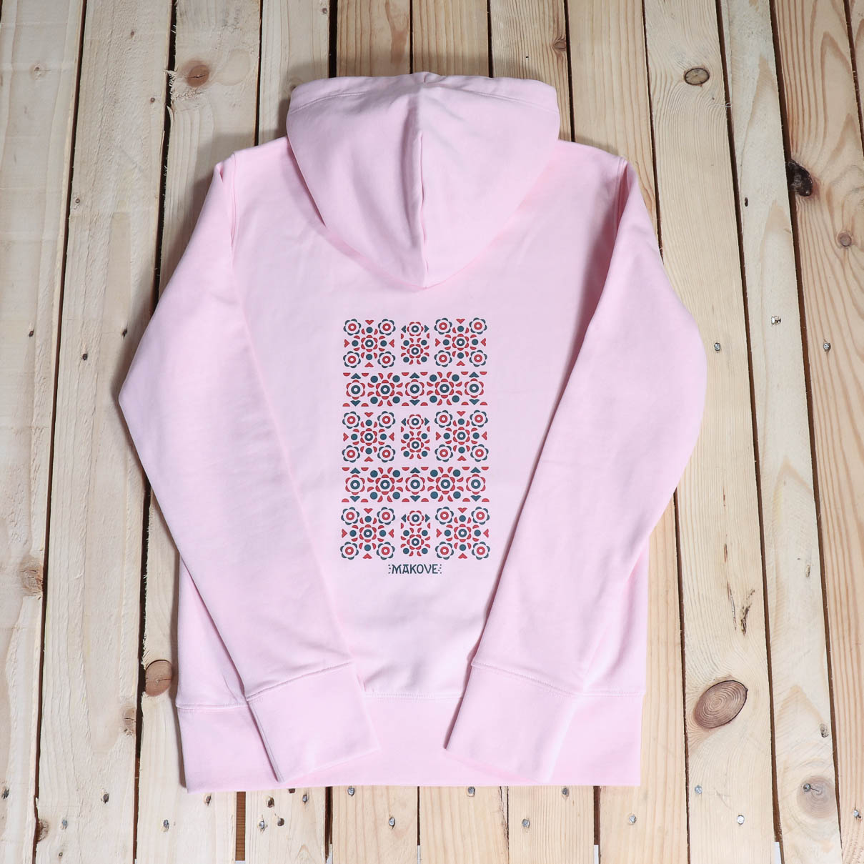 ruzova damska mikina s ludovym vzorom podpolanie