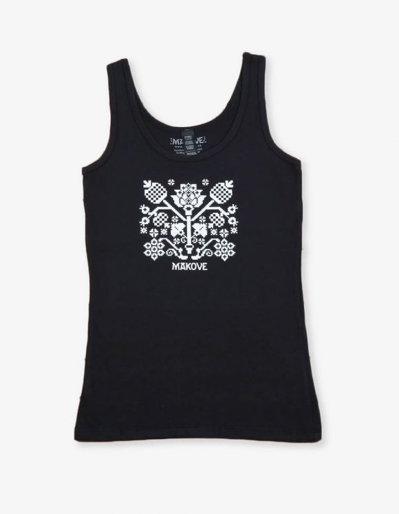 damske tielko cierme s folklornym vzorom Novohrad