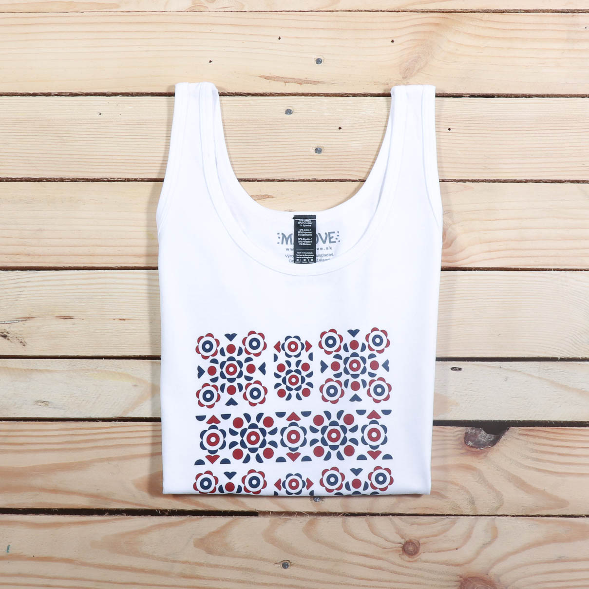 damske tielko biele s folklornym vzorom damske tielko biele s folklornym vzorom