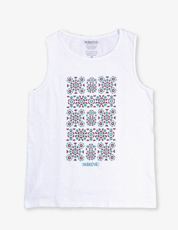 panske tielko biele s folklornym vzorom Podpolanie