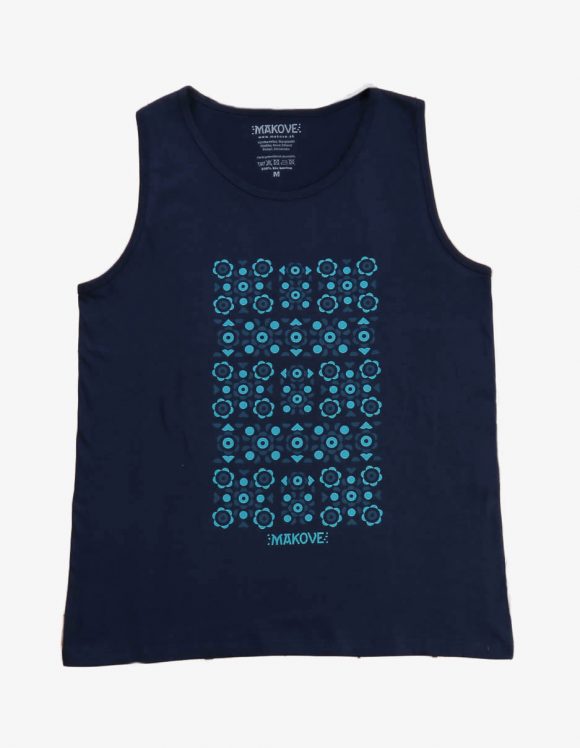 panske tielko modre s folklornym vzorom