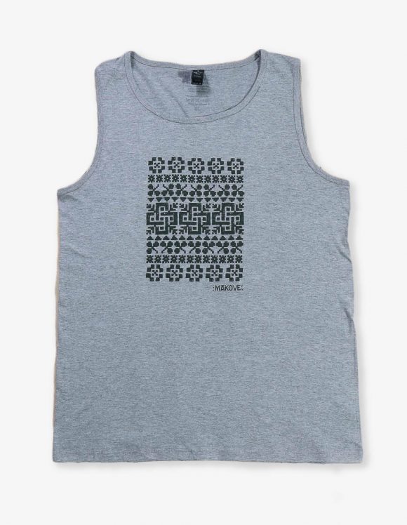 sede tielko s ludovym motivom