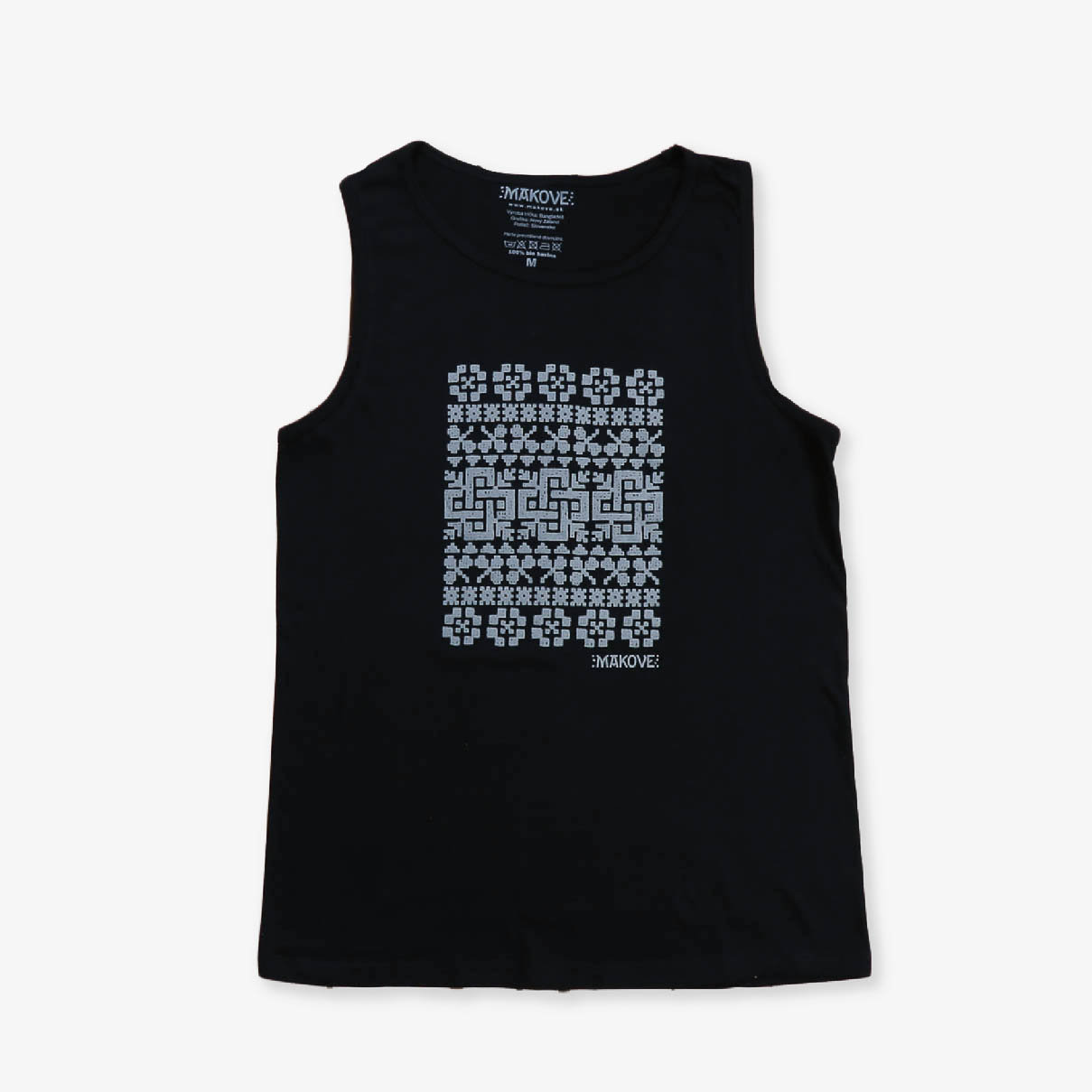 panske cierne tielko s ludovym vzorom panske cierne tielko s ludovym vzorom