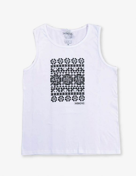 panske biele tielko s ludovym vzorom