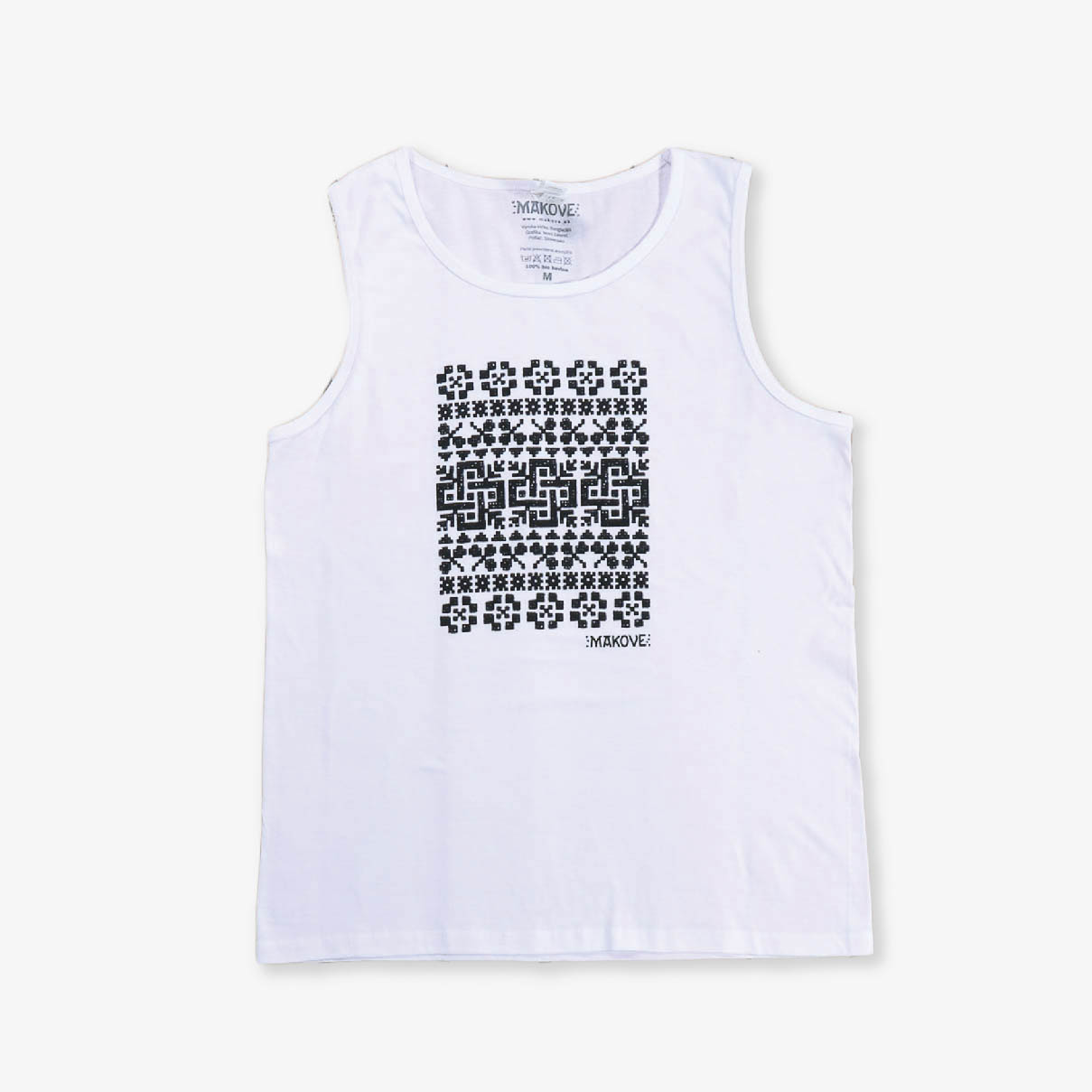 panske biele tielko s ludovym vzorom panske biele tielko s ludovym vzorom