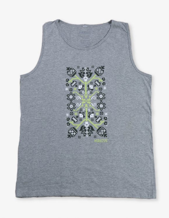 panske tielko sede s folklornym vzorom Novohrad