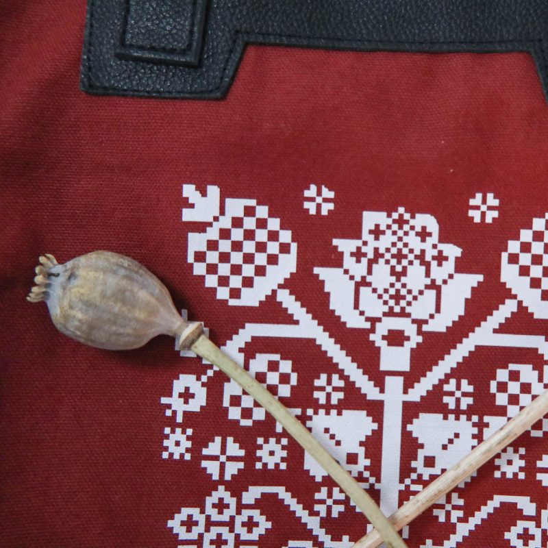 velka bavlnena taska s folklornym vzorom